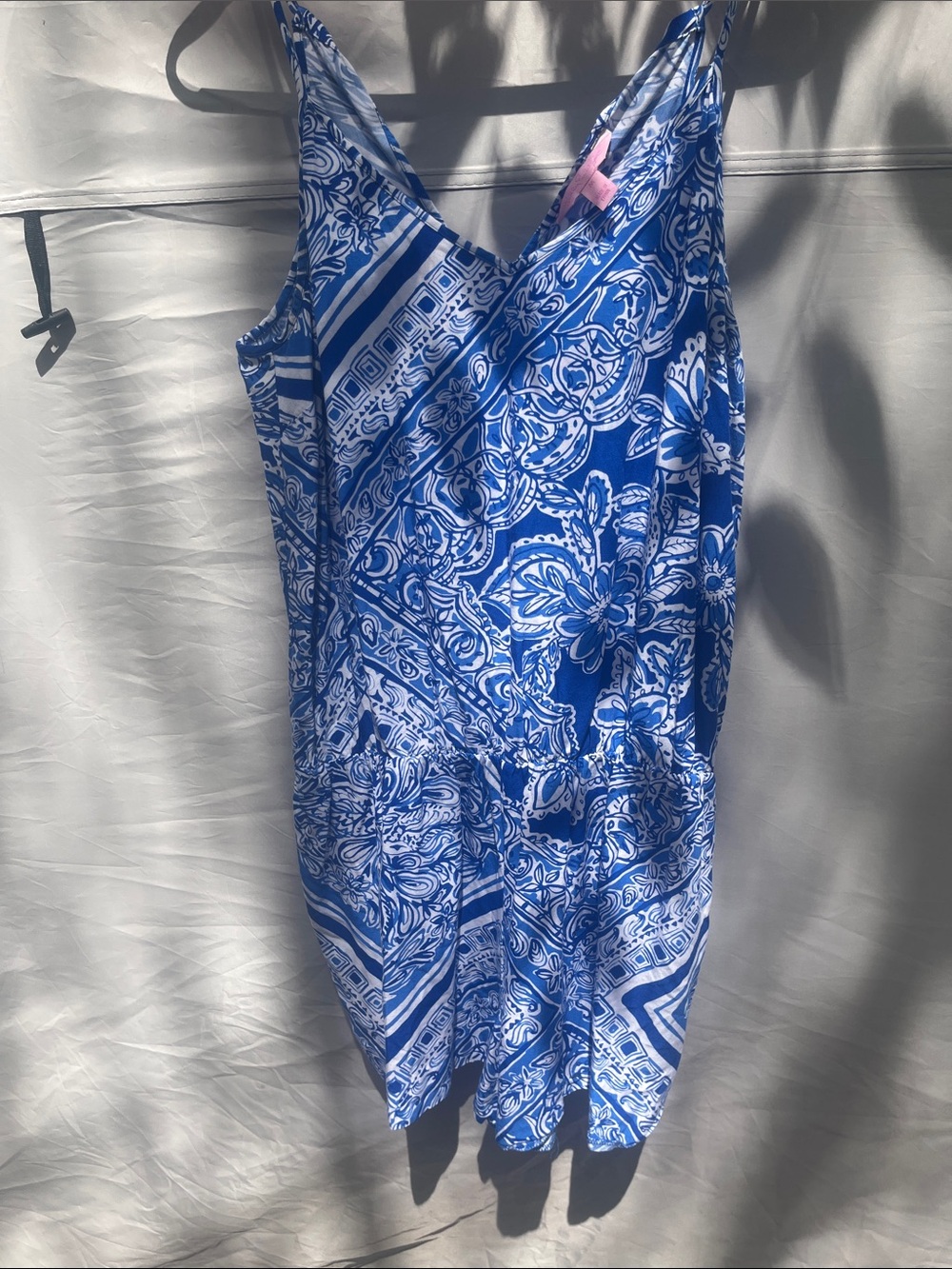 Lilly Pulitzer Blue & White Printed Sleeveless Romper